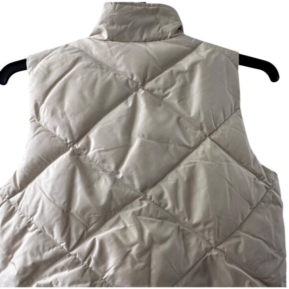 Caslon Womens Quilted Vest M Beige Nylon Down Polyester - Picture 8 of 12